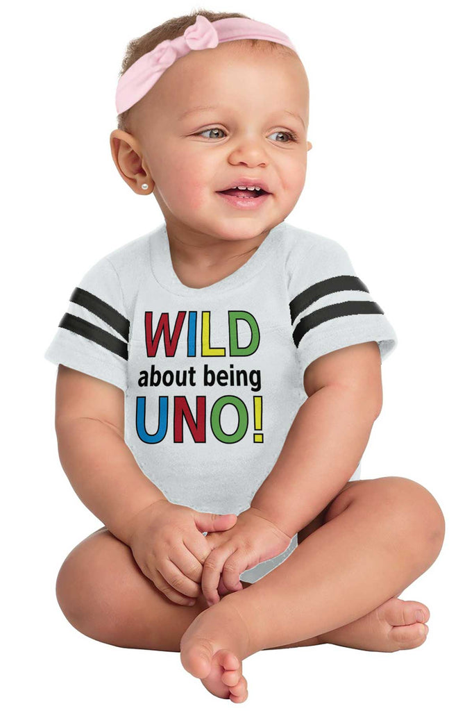 Uno Football Romper Bodysuit-Direct To Garment Print-Brisco Baby