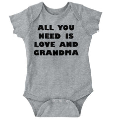 All You Need Is Love And Grandma Romper Bodysuit-Direct To Garment Print-Brisco Baby
