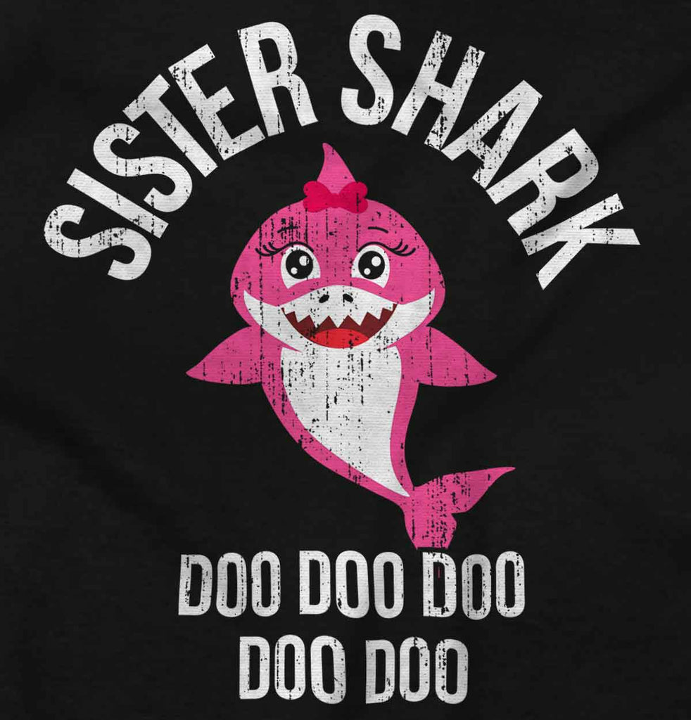 Cartoon Sister Shark Infant Baby Bib-Direct To Garment Print-Brisco Baby