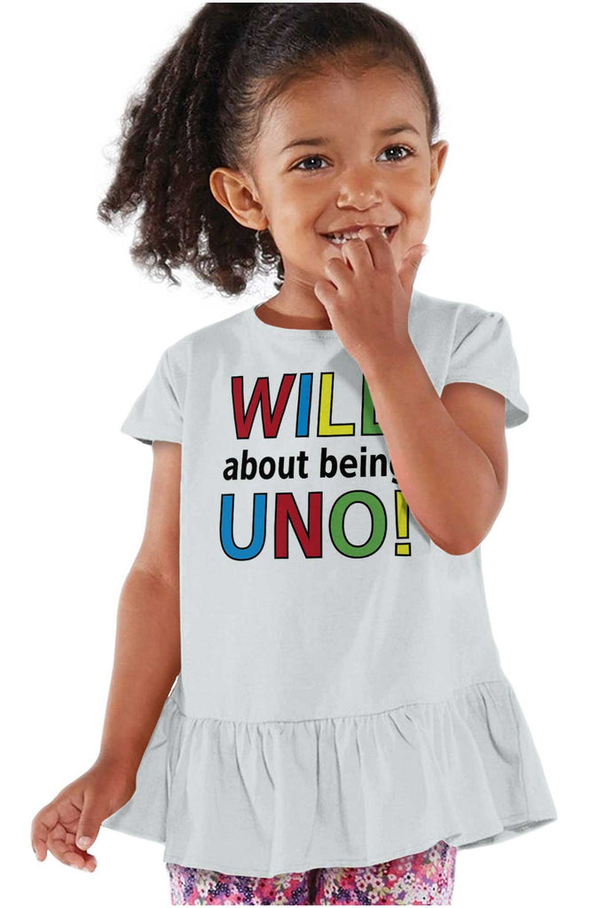 Uno Toddler Ruffle Bottom Tee-Direct To Garment Print-Brisco Baby