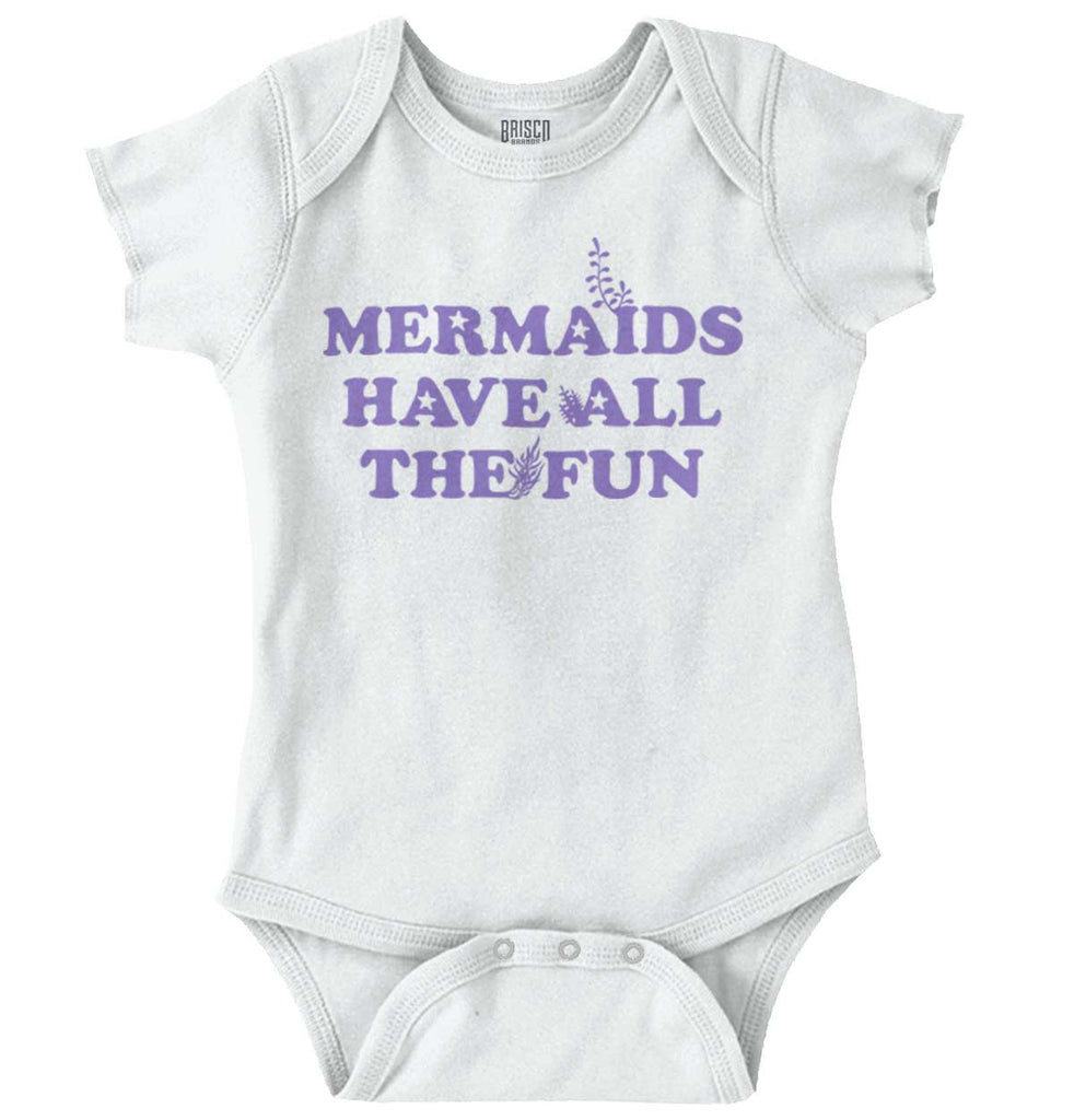 Mermaids Have Fun Romper Bodysuit-Direct To Garment Print-Brisco Baby