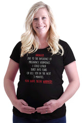 Danger: Pregnancy Maternity T-Shirt-Direct To Garment Print-Brisco Baby