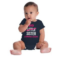 Big Little Sister Coming Soon Romper Bodysuit-Direct To Garment Print-Brisco Baby