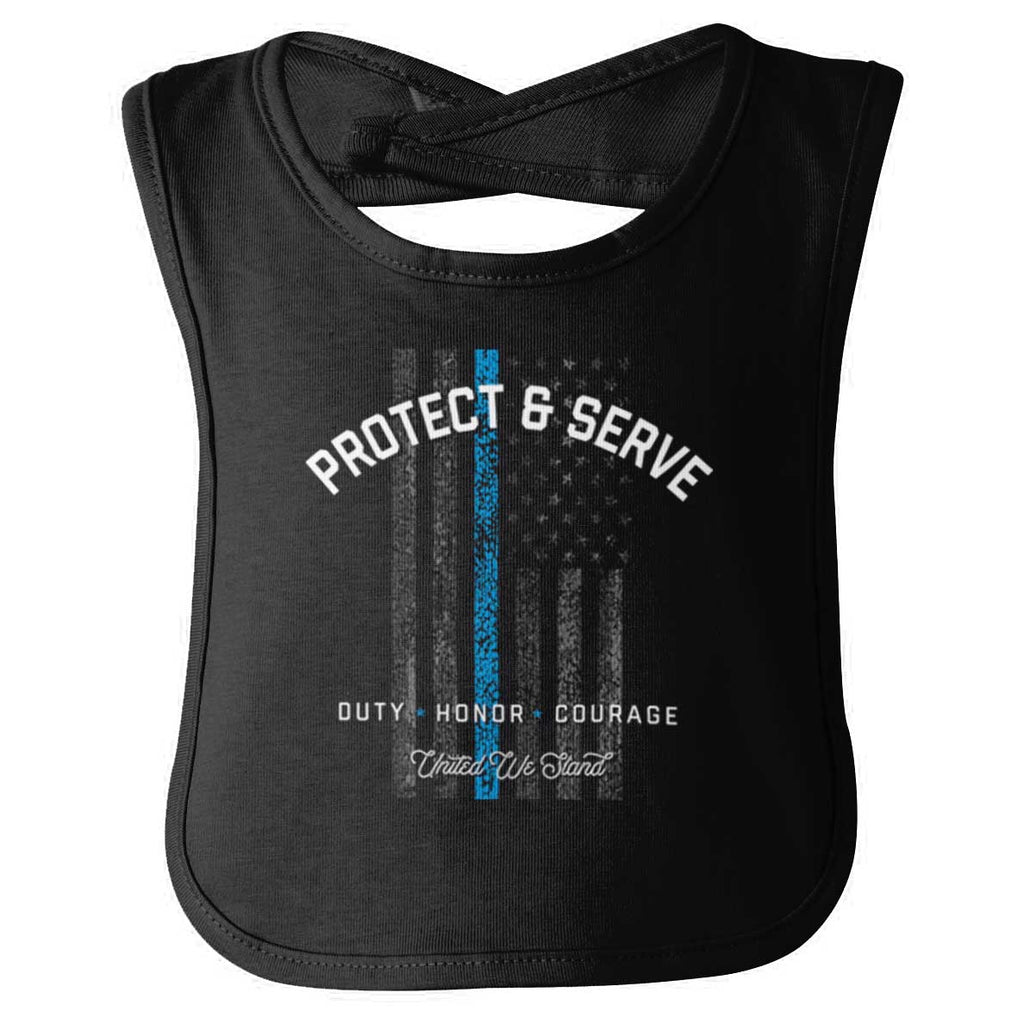 Protect And Serve Infant Baby Bib-Direct To Garment Print-Brisco Baby