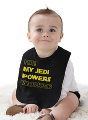 Jedi Powers Worked Infant Baby Bib-Direct To Garment Print-Brisco Baby