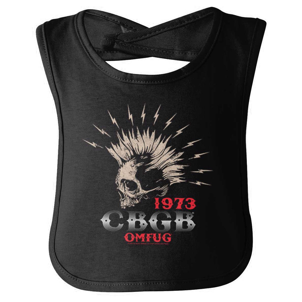 CBGB Mohawk Infant Baby Bib-Direct To Garment Print-Brisco Baby