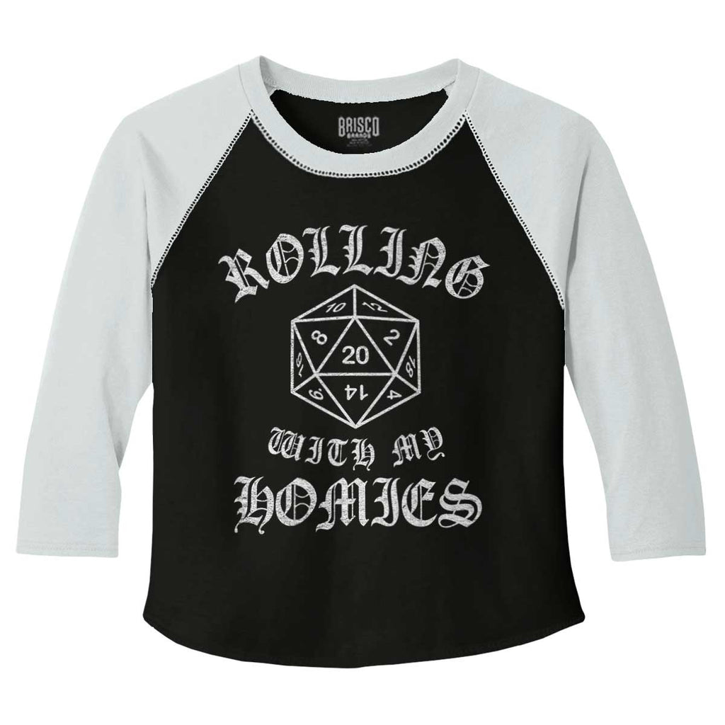 Rolling With My Homies Dungeons Toddler Baseball-Direct To Garment Print-Brisco Baby