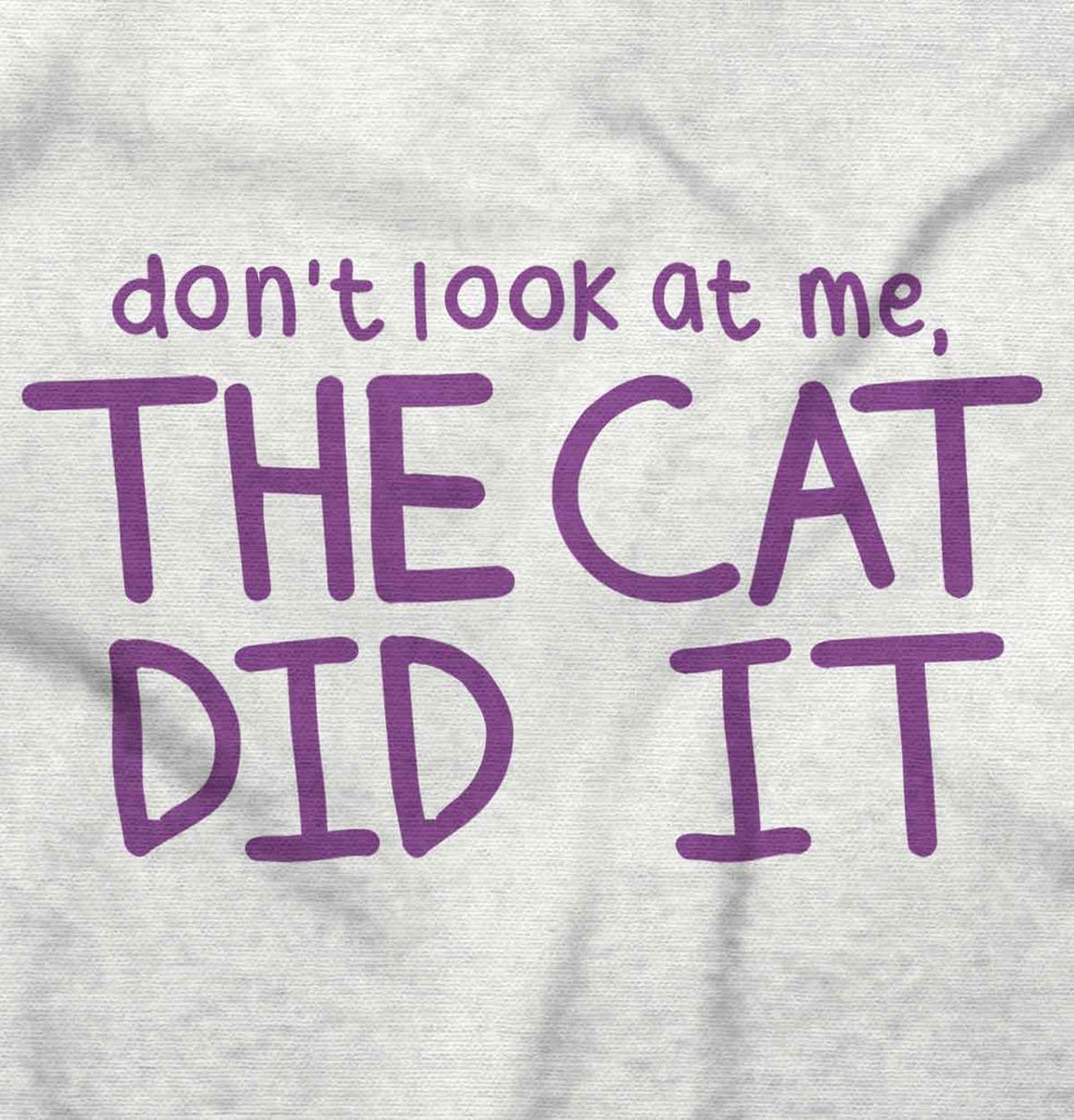 Cat Did It Toddler Ruffled Trim T-Shirt-Direct To Garment Print-Brisco Baby