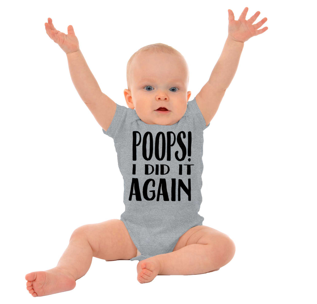 Poops I Did It Again Romper Bodysuit-Direct To Garment Print-Brisco Baby