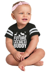Future Deer Hunting Bud Football Romper Bodysuit-Direct To Garment Print-Brisco Baby