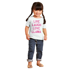 Live Laugh Llama Infant Toddler T Shirt-Direct To Garment Print-Brisco Baby