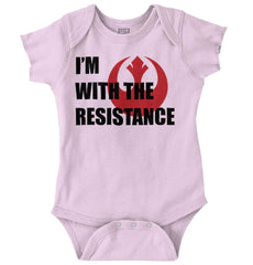 With The Resistance Romper Bodysuit-Direct To Garment Print-Brisco Baby