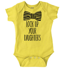 Lock Up Your Daughters Romper Bodysuit-Direct To Garment Print-Brisco Baby