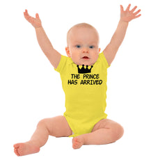 The Prince Has Arrived Romper Bodysuit-Direct To Garment Print-Brisco Baby