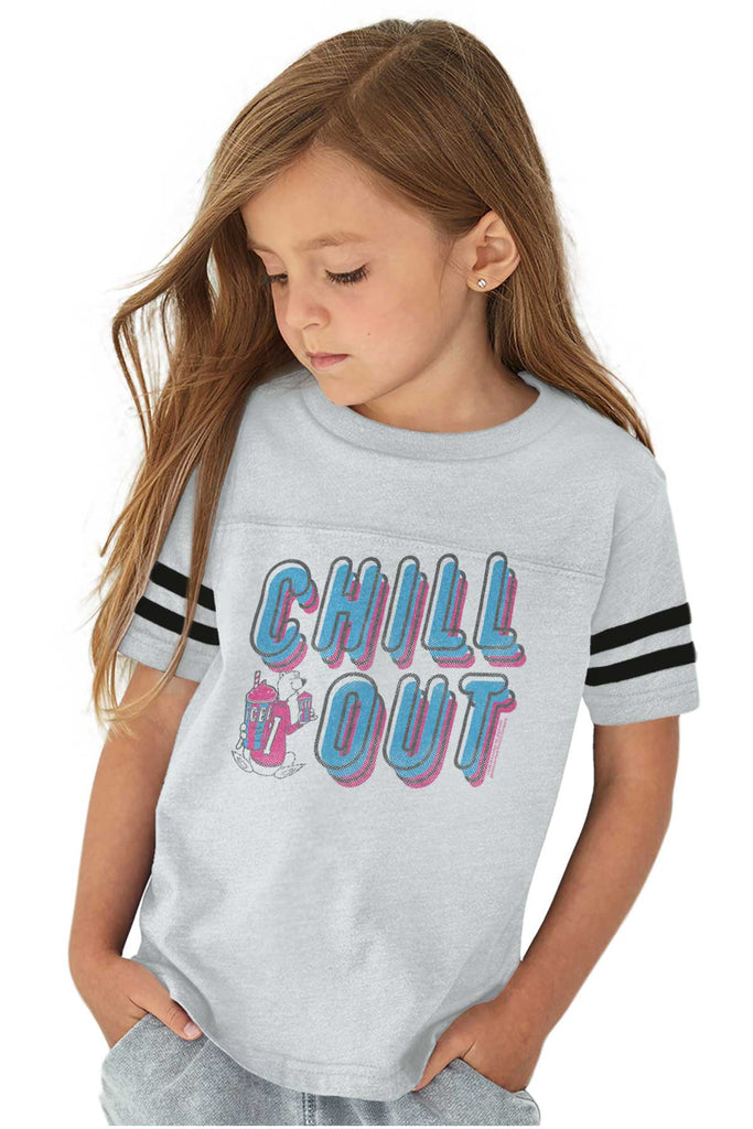 Retro Chill Toddler Football Jersey Tee-Direct To Garment Print-Brisco Baby