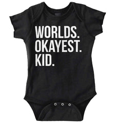 Worlds Okayest Kid Romper Bodysuit-Direct To Garment Print-Brisco Baby