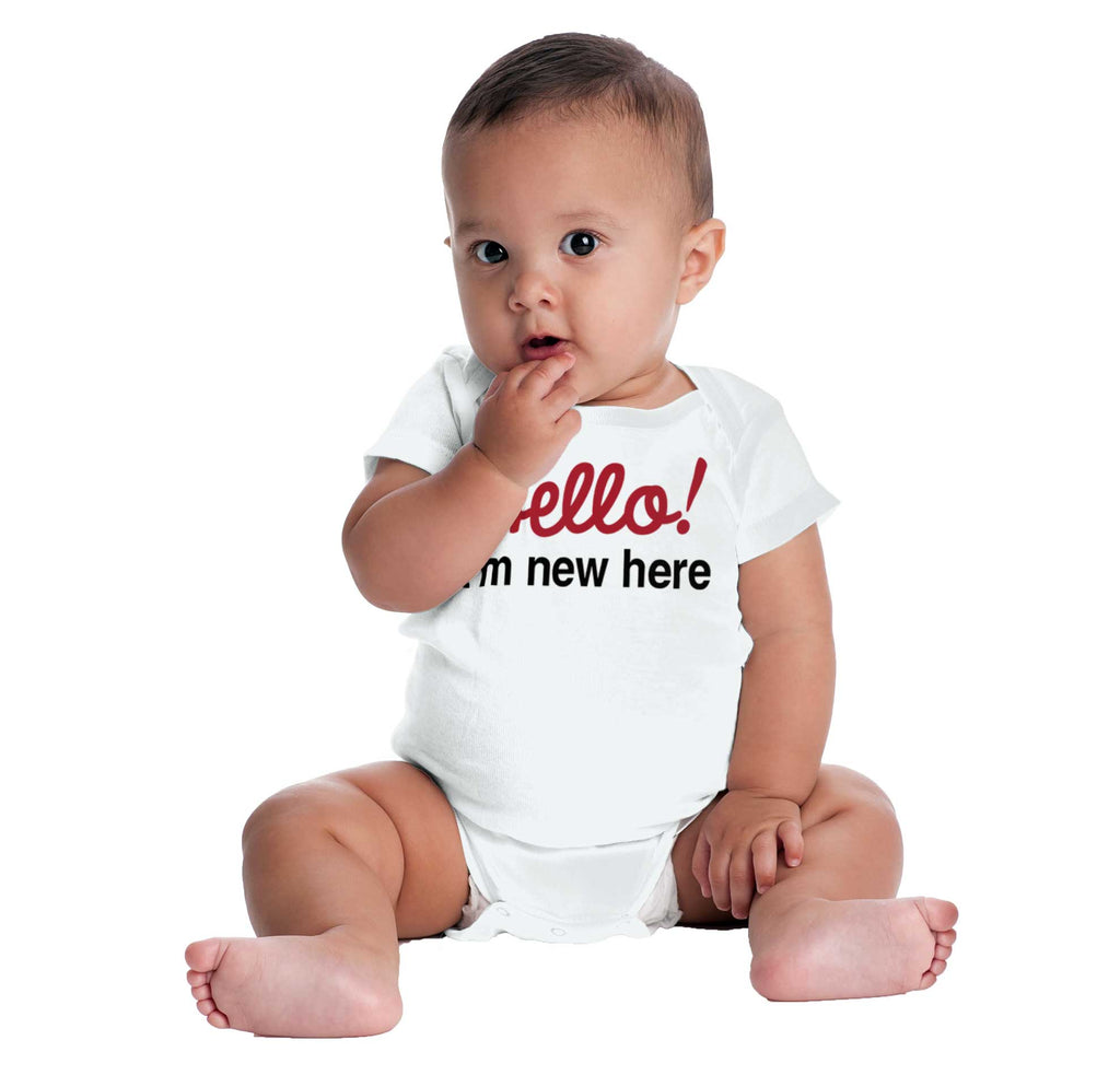 I'm New Here Romper Bodysuit-Direct To Garment Print-Brisco Baby