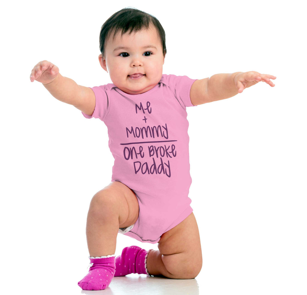 One Broke Daddy Romper Bodysuit-Direct To Garment Print-Brisco Baby