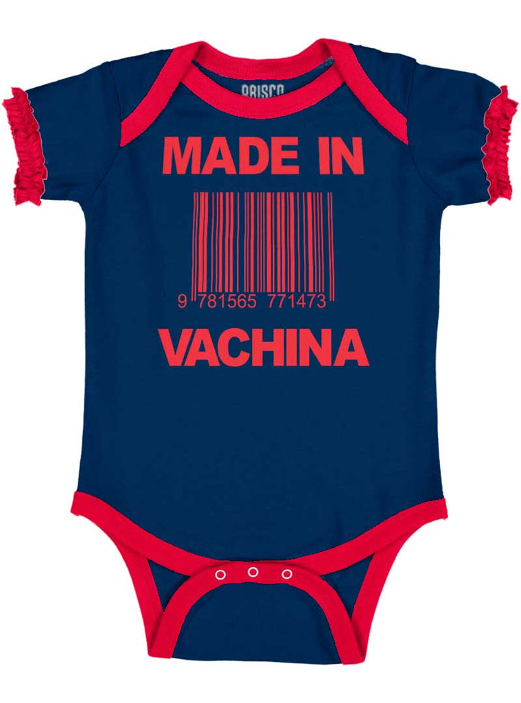 Made In Vachina Baby Ruffled Trim Romper-Direct To Garment Print-Brisco Baby