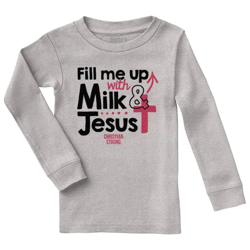 Milk And Jesus Solid Baby Pajama Top-Direct To Garment Print-Brisco Baby
