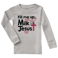 Milk And Jesus Solid Baby Pajama Top-Direct To Garment Print-Brisco Baby