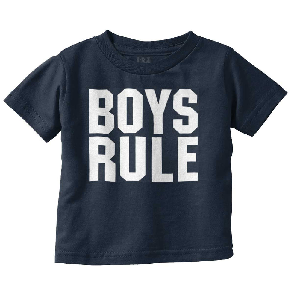 Boys Rule Infant Toddler T Shirt-Direct To Garment Print-Brisco Baby