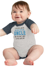 Mess With My Uncle Raglan Romper Bodysuit-Direct To Garment Print-Brisco Baby
