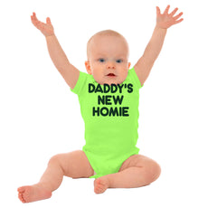 Daddy's New Homie Romper Bodysuit-Direct To Garment Print-Brisco Baby