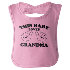 Baby Loves Grandma Infant Baby Bib-Direct To Garment Print-Brisco Baby