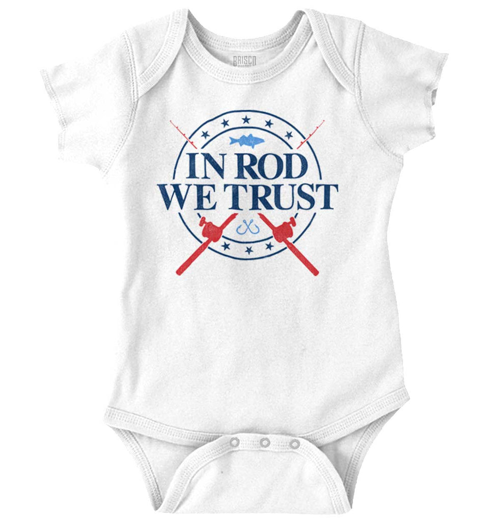 In Rod We Trust Romper Bodysuit-Direct To Garment Print-Brisco Baby