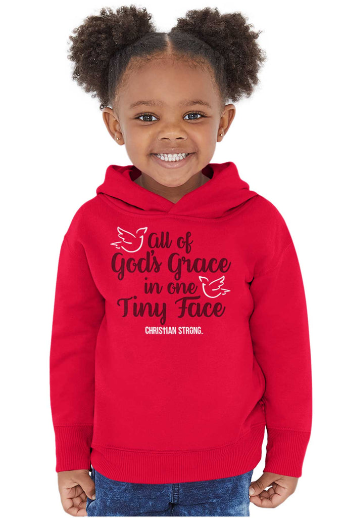 Gods Grace Tiny Face Toddler Pullover Hoodie-Direct To Garment Print-Brisco Baby