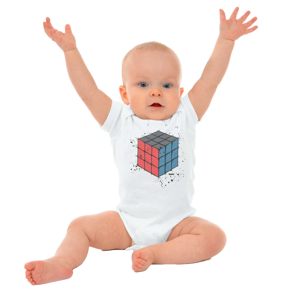 Rubiks Splatter Romper Bodysuit-Direct To Garment Print-Brisco Baby