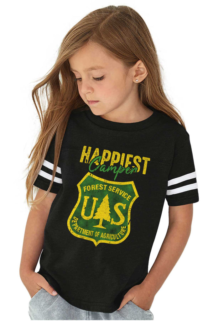 Happiest Camper Toddler Football Jersey Tee-Direct To Garment Print-Brisco Baby