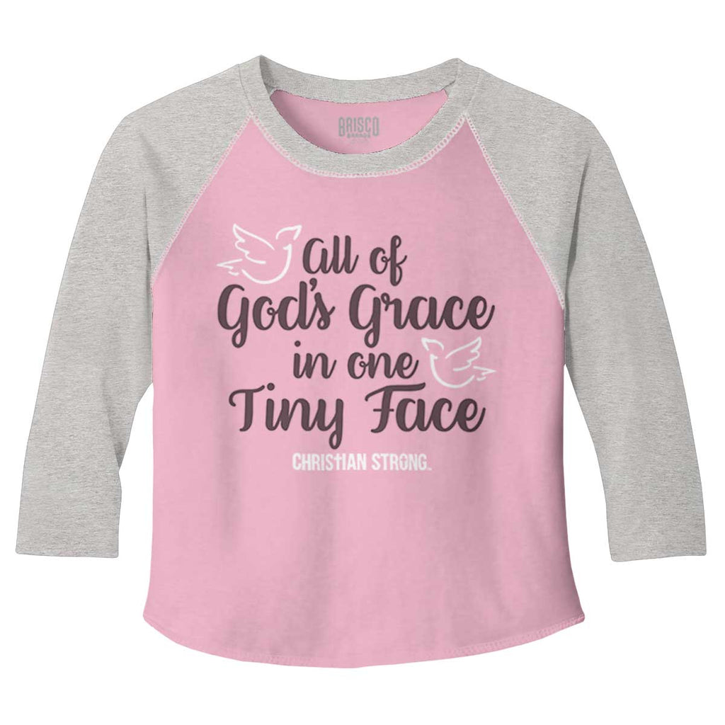 Gods Grace Tiny Face Toddler Baseball-Direct To Garment Print-Brisco Baby