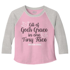 Gods Grace Tiny Face Toddler Baseball-Direct To Garment Print-Brisco Baby