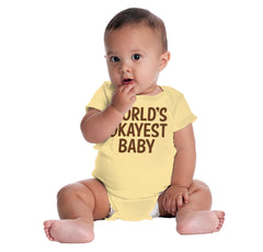 Okayest Baby Romper Bodysuit-Direct To Garment Print-Brisco Baby
