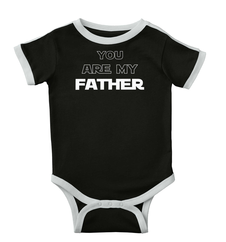 You Are My Father Ringer Romper Bodysuit-Direct To Garment Print-Brisco Baby