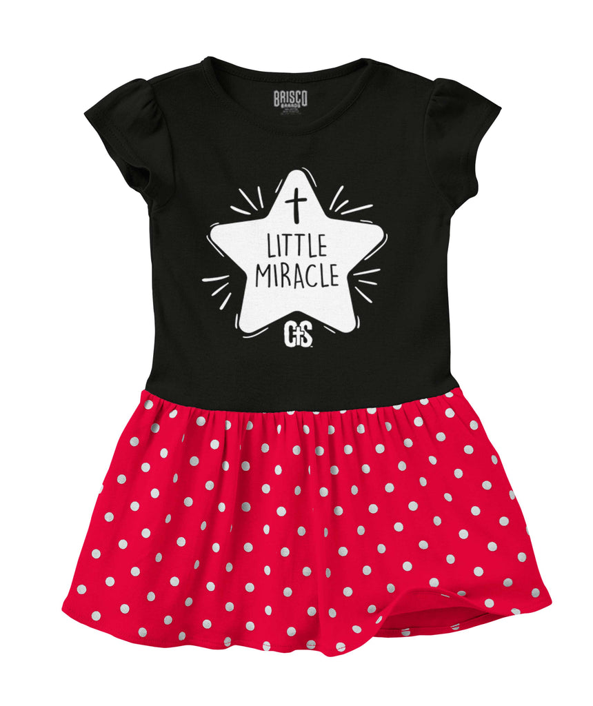 Little Miracle Baby Polka Dot Skirt Dress-Direct To Garment Print-Brisco Baby