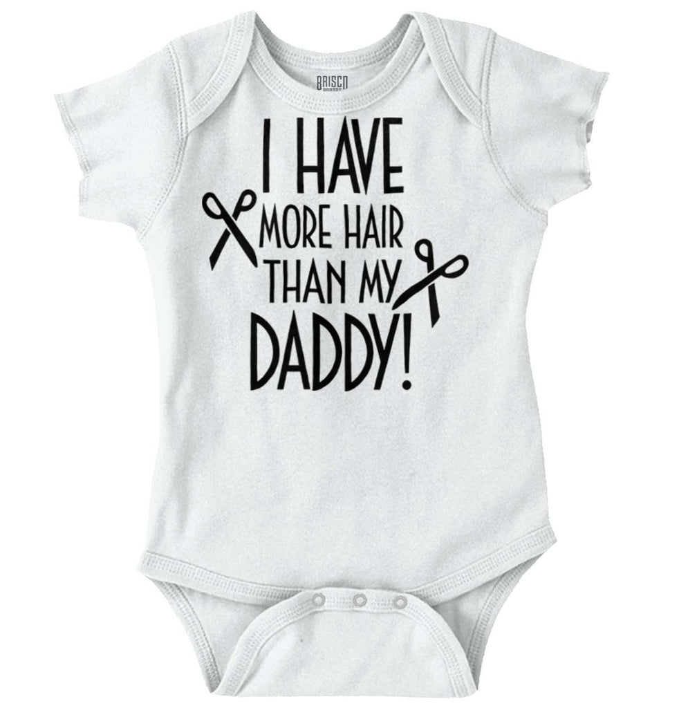 More Hair Than Daddy Romper Bodysuit-Direct To Garment Print-Brisco Baby
