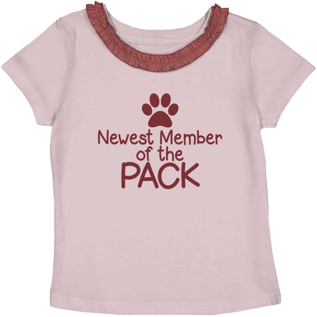 Member of the Pack Toddler Ruffled Trim T-Shirt-Direct To Garment Print-Brisco Baby