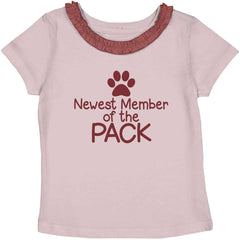 Member of the Pack Toddler Ruffled Trim T-Shirt-Direct To Garment Print-Brisco Baby