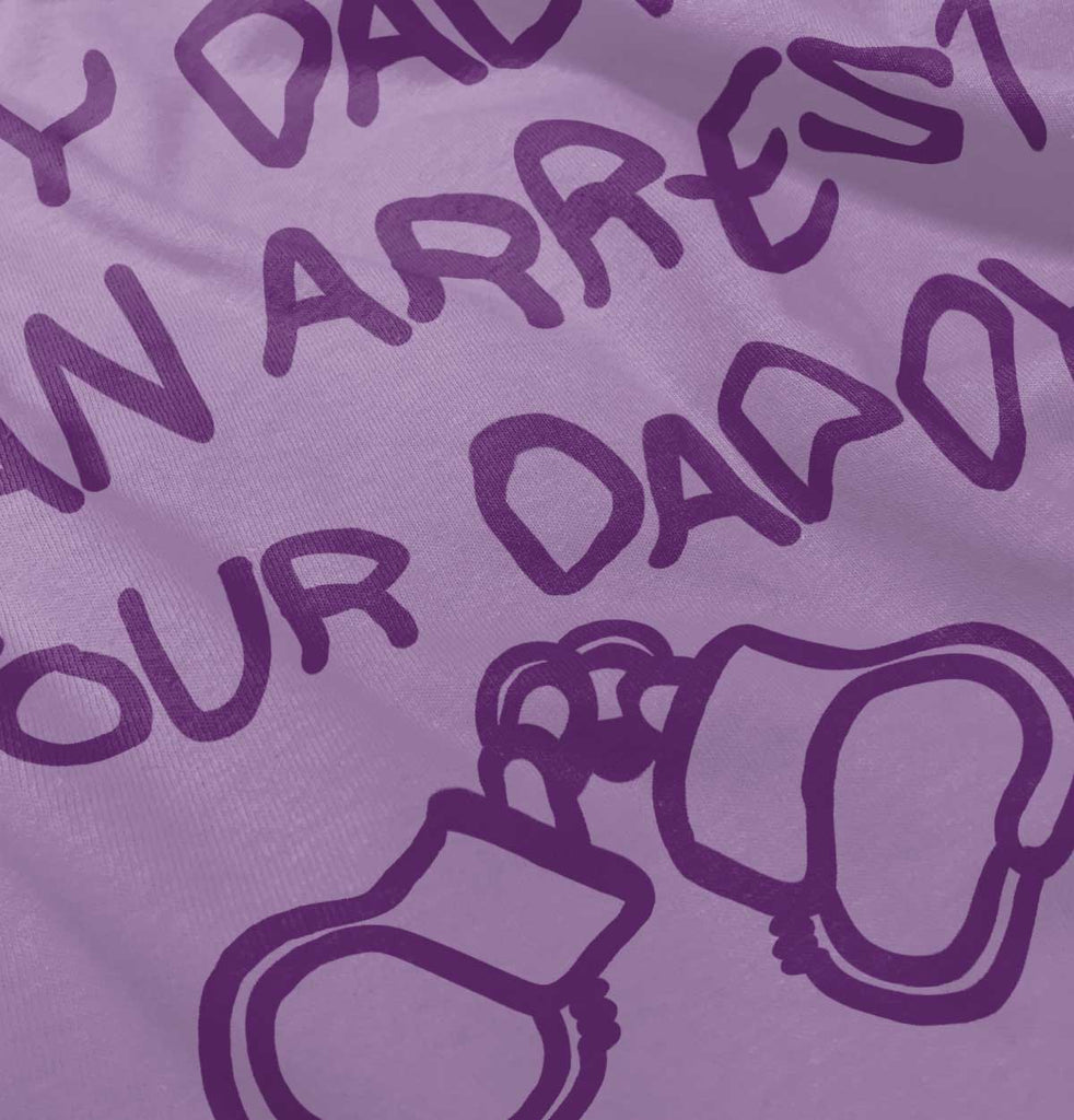 Arrest Your Daddy Baby Ruffled Trim Romper-Direct To Garment Print-Brisco Baby