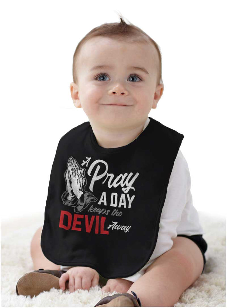 Pray A Day Infant Baby Bib-Direct To Garment Print-Brisco Baby