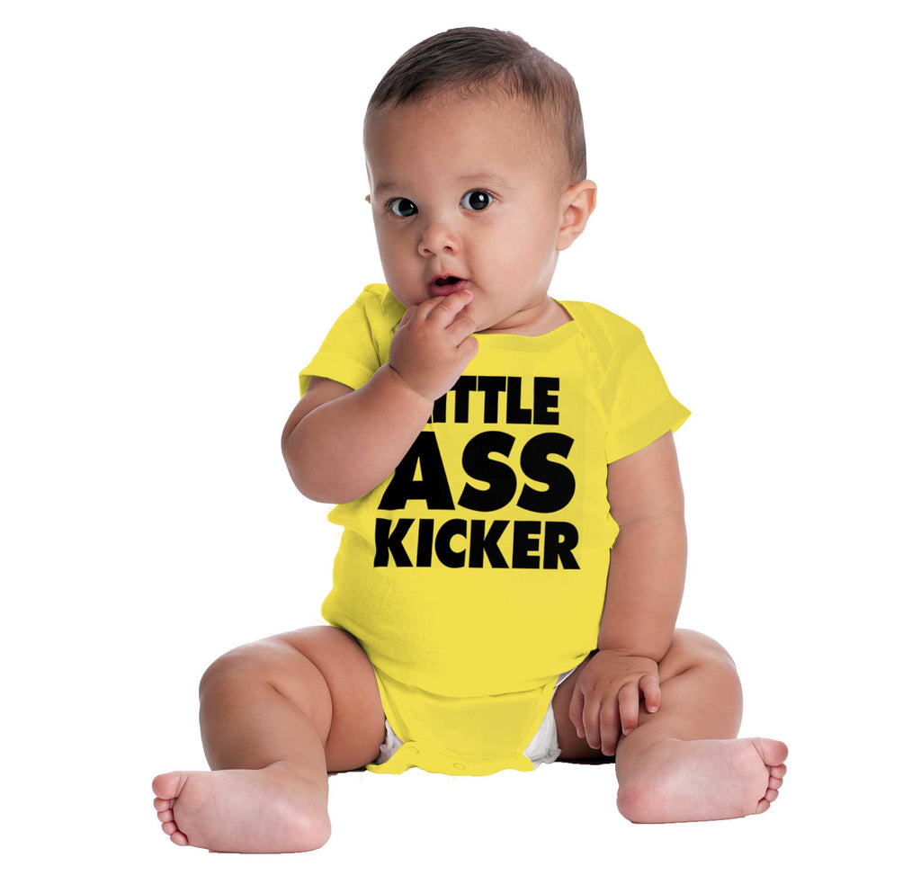 Little Ass Kicker Romper Bodysuit-Direct To Garment Print-Brisco Baby