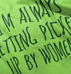 Picked Up By Ladies Romper Bodysuit-Direct To Garment Print-Brisco Baby