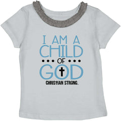 Cross Of God Toddler Ruffled Trim T-Shirt-Direct To Garment Print-Brisco Baby