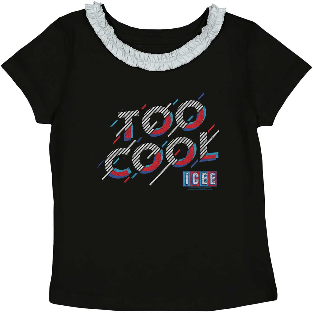 Too Cool Toddler Ruffled Trim T-Shirt-Direct To Garment Print-Brisco Baby