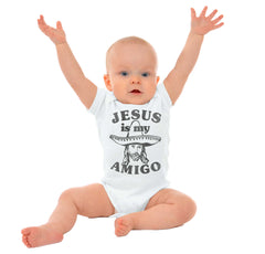Amigo Jesus Romper Bodysuit-Direct To Garment Print-Brisco Baby