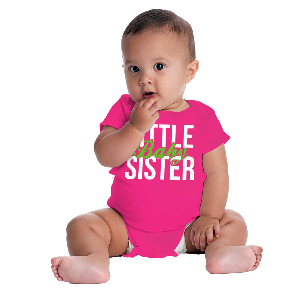 Little Baby Sister Romper Bodysuit-Direct To Garment Print-Brisco Baby