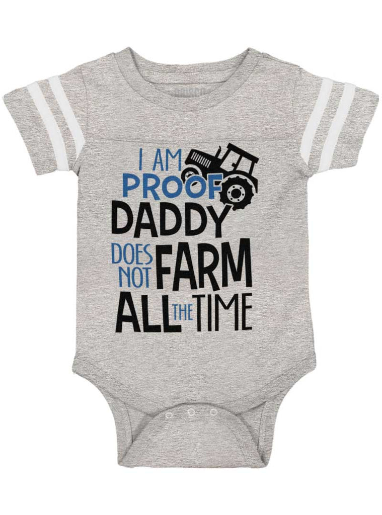 Farm All The Time Football Romper Bodysuit-Direct To Garment Print-Brisco Baby